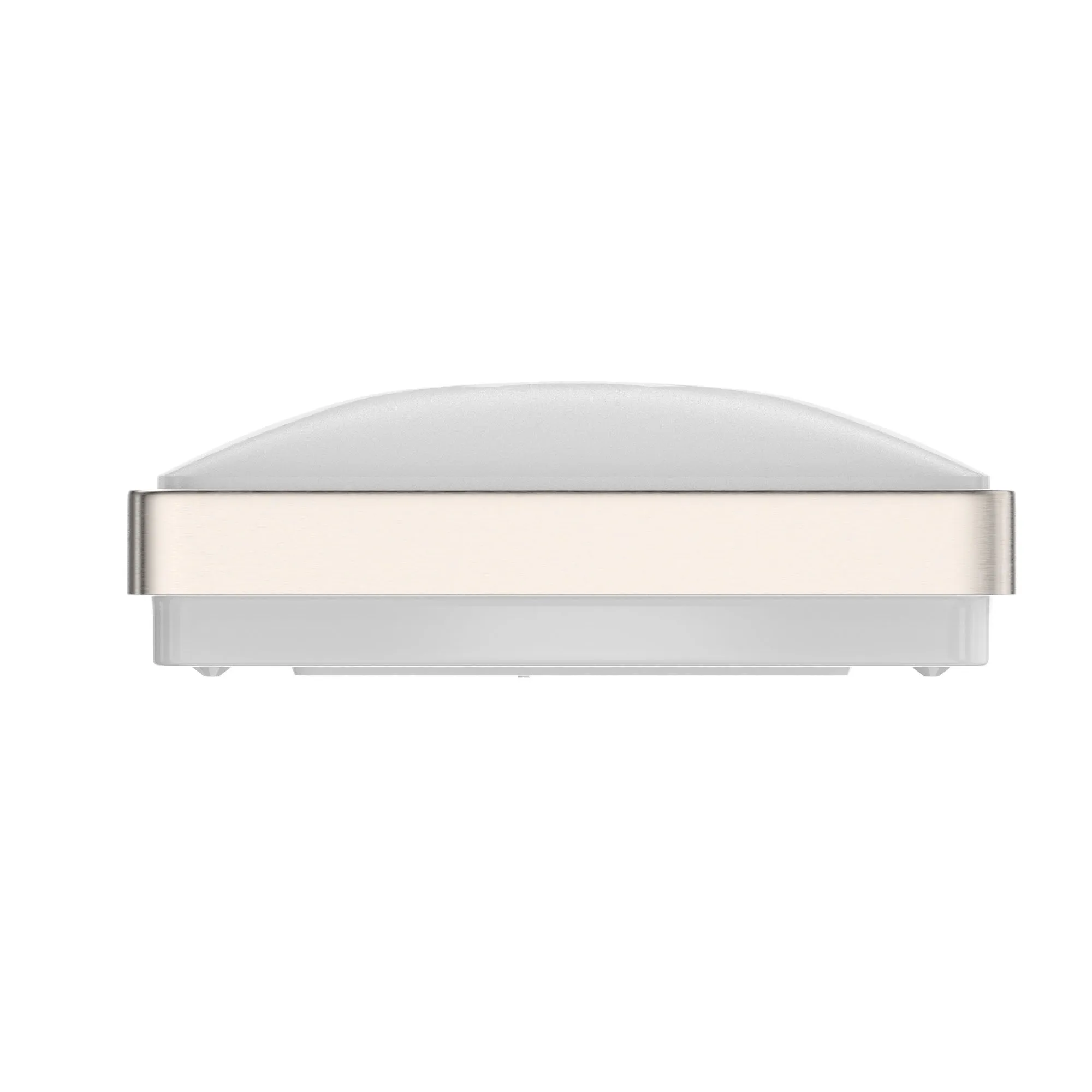 15W Square LED Flush Mount Ceiling Light - 11 inch Brushed Nickel - 1050 Lm - Single Ring