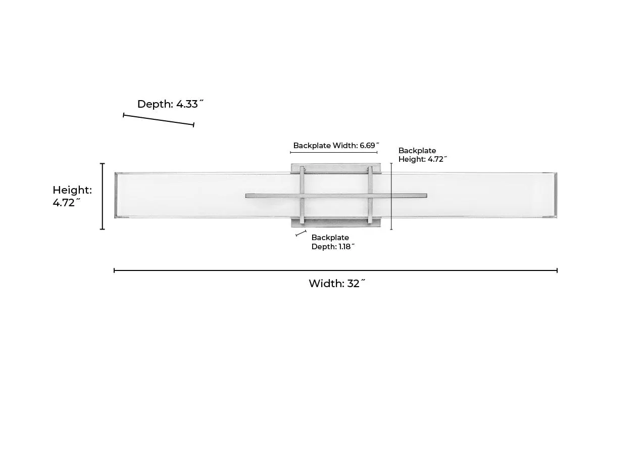 26W Tocco LED Vanity Light - Brushed Nickel - 30K/40K/50K - 120V - 1,400 Lm