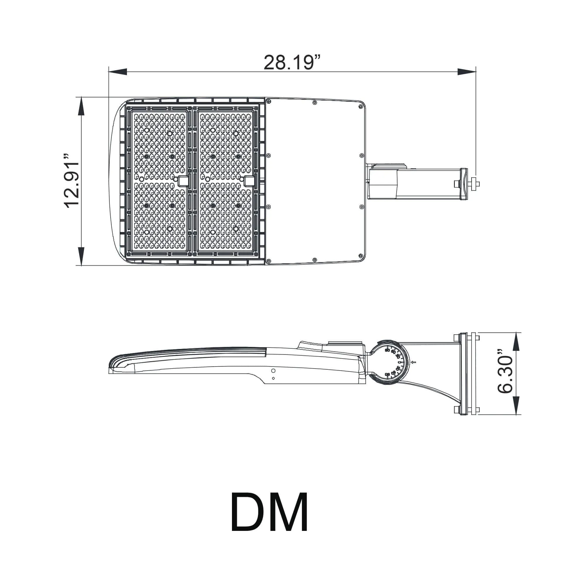 300W LED Parking Lot Light - Direct Mount - 42,000lm - 100/277VAC - Photocell - 5000K - DLC 5.1