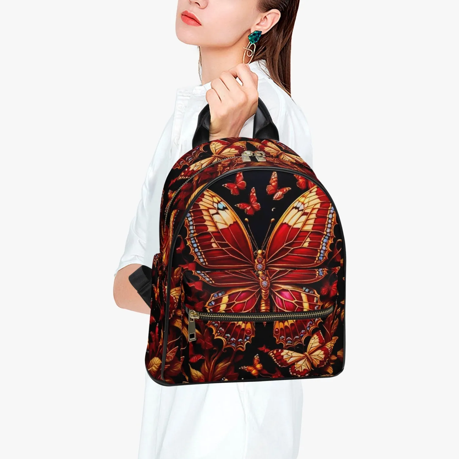 909. All Over Printed PU Backpack