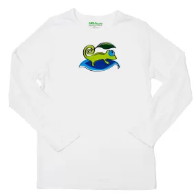 Boys Sun Protective Shirt-Chameleon White