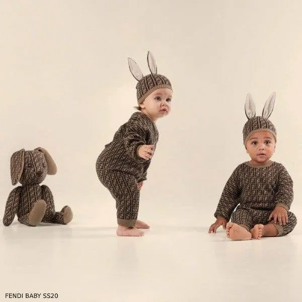 Brown Baby Bunny Ears Hat