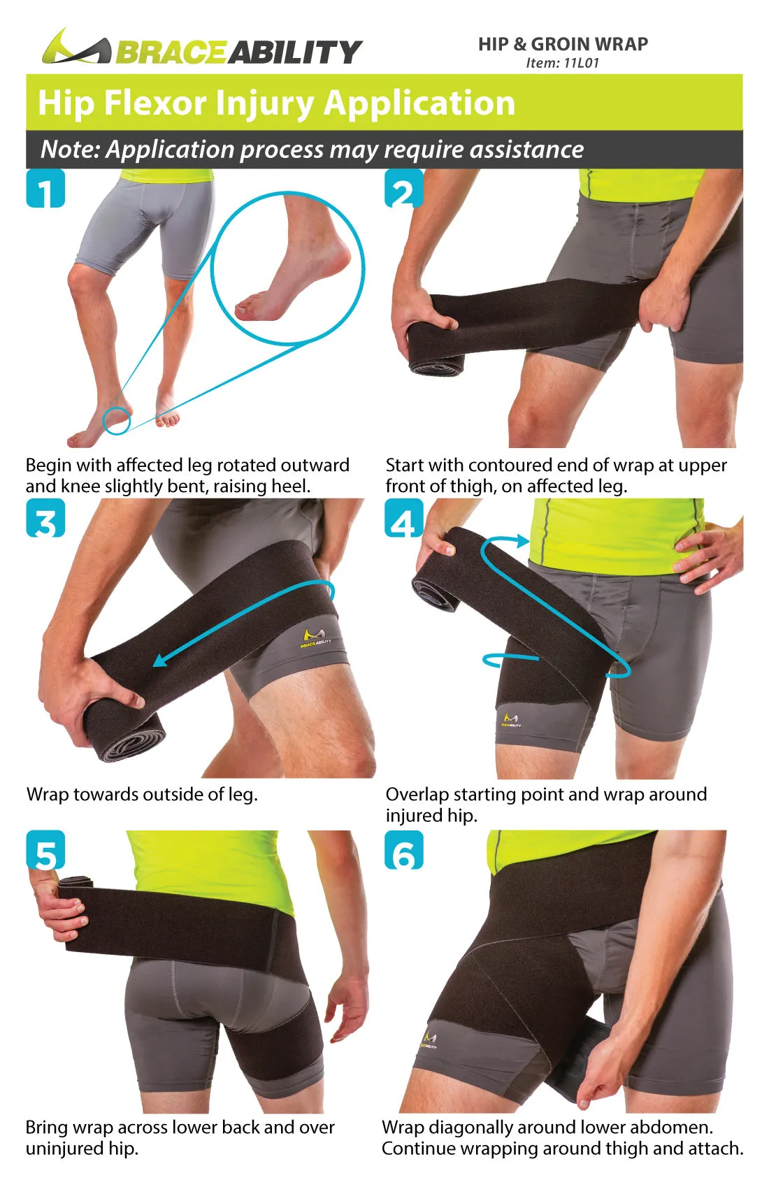 Hip Flexor Compression Spica & Groin Brace for Strains, Pulls and Tendonitis