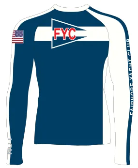 MEN RASH GUARD TOP FITTED BLUE | FAIRHOPE YACHT CLUB | PSNLZ'D