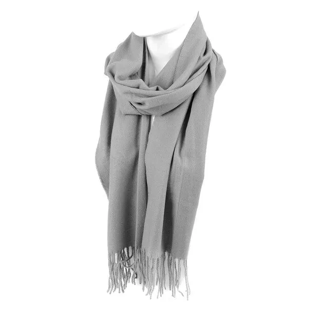 *Scarves - Unisex Solid Color Cashmere Feels Acrylic Scarves - Grey