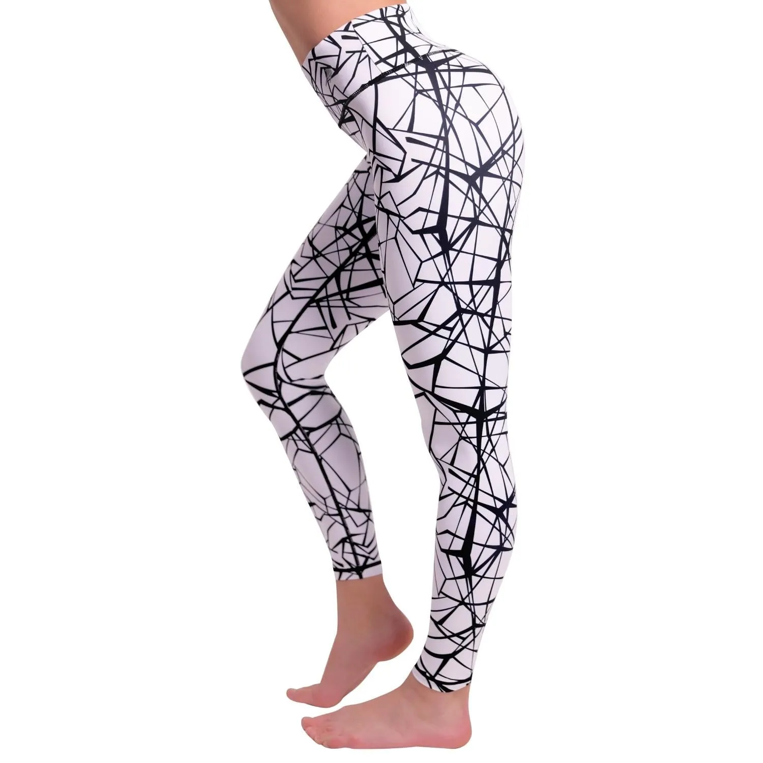 Women's Compression Leggings - Tangled Black